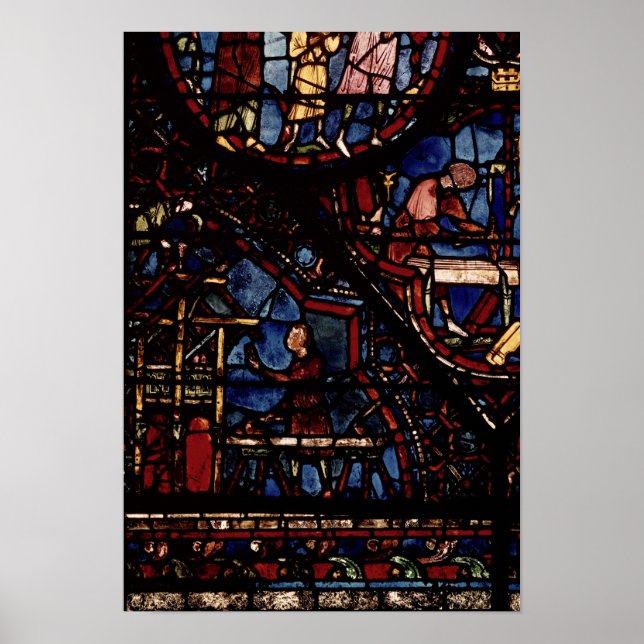 Tischler am Arbeitsplatz, vom Leben des Hl. Poster (Vorne)