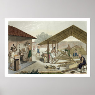 Tischlerwerkstatt in Kupang, Timor, Teller 6 von Poster