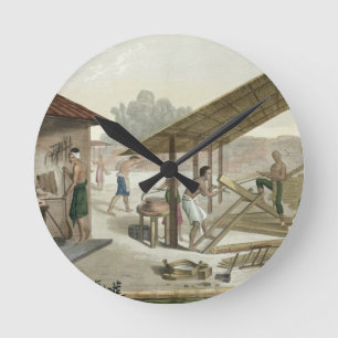 Tischlerwerkstatt in Kupang, Timor, Teller 6 von Runde Wanduhr