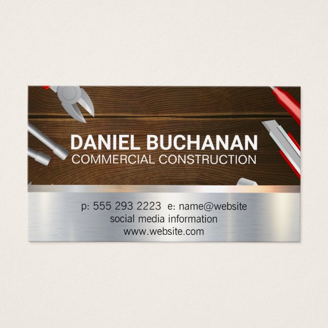 Tischlerwerkzeug | Holz-Metallic-Hintergrund (Vorderseite)