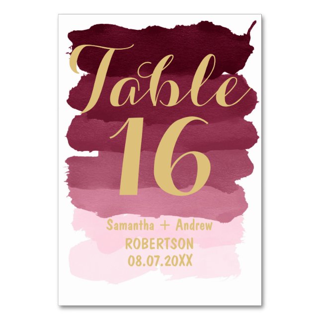 Tischnummer (Vorderseite)