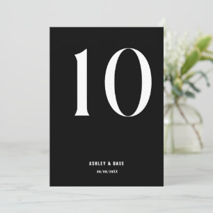 Tischnummer 10 Fett Black Wedding Tischnummer