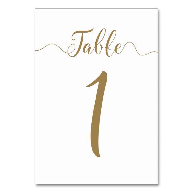 Tischnummer 1 Gold-Hochzeiten-Tischnummern (Vorderseite)