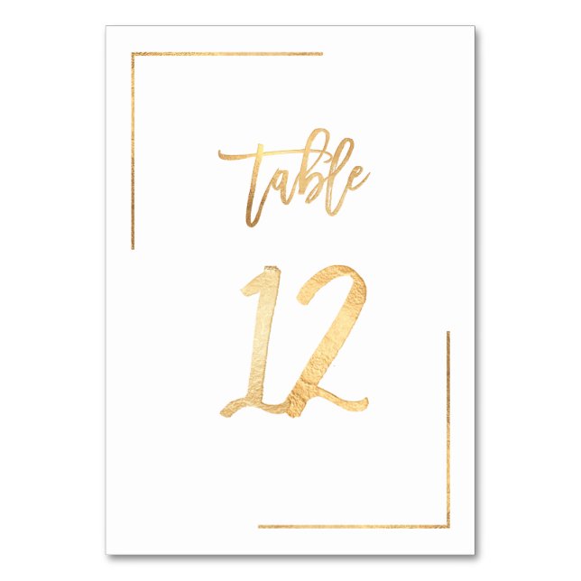 Tischnummer 1+ Imitats Gold Foil DIY (Vorderseite)