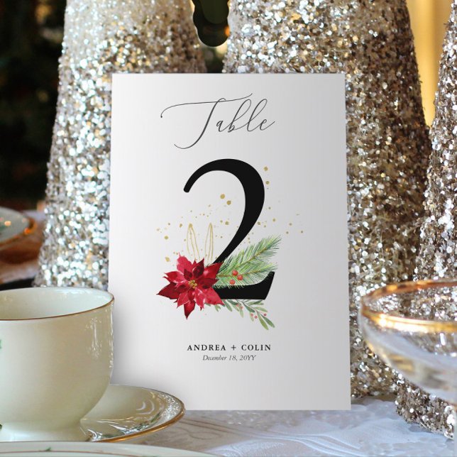 TISCHNUMMER 2 (Botanical Christmas Wedding / Event Table Number | No. 2 (For all numbers, see Collection below))