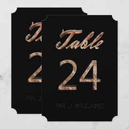 Tischnummer 24 Black Gold Elegante Escort Card