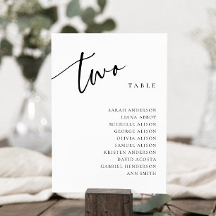 Tischnummer 2 Zwei Sitzkarten