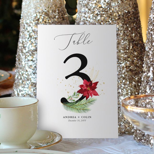 TISCHNUMMER 3 (Botanical Christmas Wedding / Event Table Number | No. 3 (For all numbers, see Collection below))