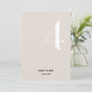 Tischnummer 4 Fett Beige Hochzeit Tischnummer