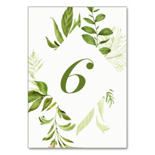 Tischnummer 6: Aquarell Wild grün Foliage