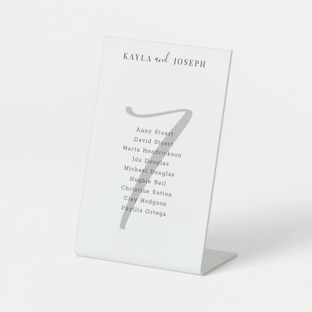 TISCHNUMMER 7 SOCKELSCHILD (Vorderseite)