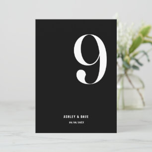 Tischnummer 9 Fett Black Wedding Tischnummer