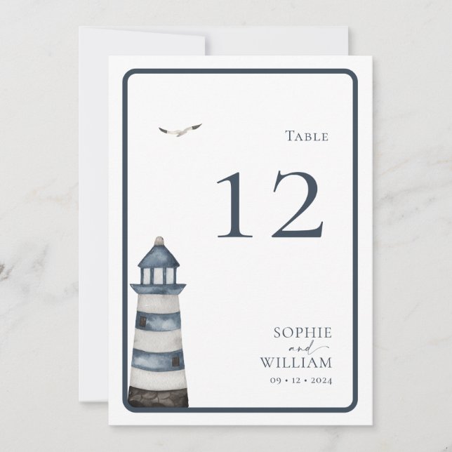 Tischnummer am Meer (Vorderseite)