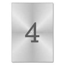 Tischnummer aus gebürstetem Metall