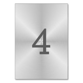 Tischnummer aus gebürstetem Metall