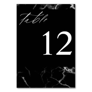 Tischnummer aus schwarzem Marmor