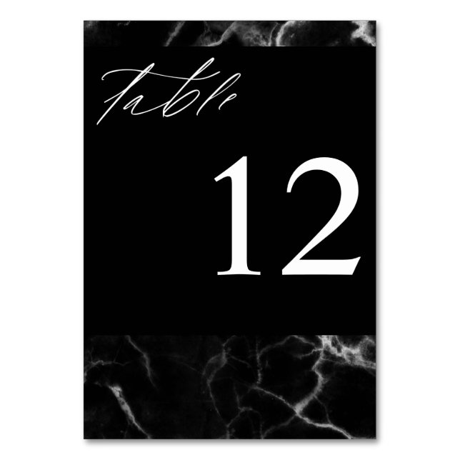 Tischnummer aus schwarzem Marmor (Vorderseite)