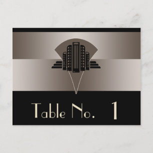 Tischnummer Black and Bronze Art Deco