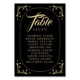 Tischnummer Black Elegant Deko Gold Retro Hochzeit