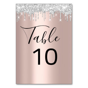Tischnummer Black Gray Silver Tropfens Park Rose 1