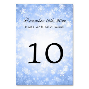 Tischnummer Blue Winter Wonderland Sparkle