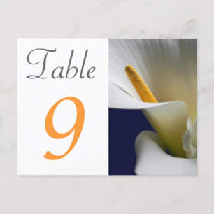 Tischnummer Card Calla Lily