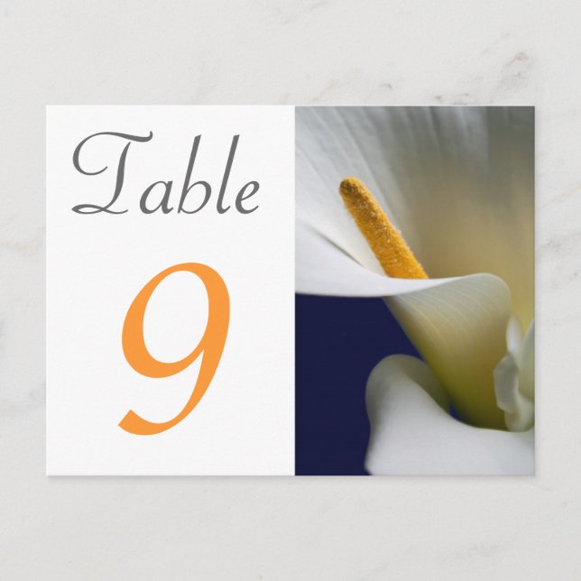 Tischnummer Card Calla Lily (Vorderseite)
