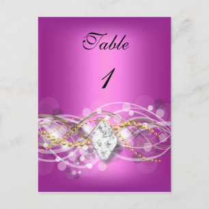 Tischnummer Card Pink Gold Diamond Jewel