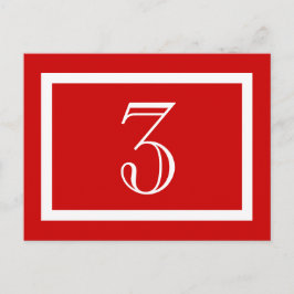 Tischnummer Card - Rot - Anpassbar