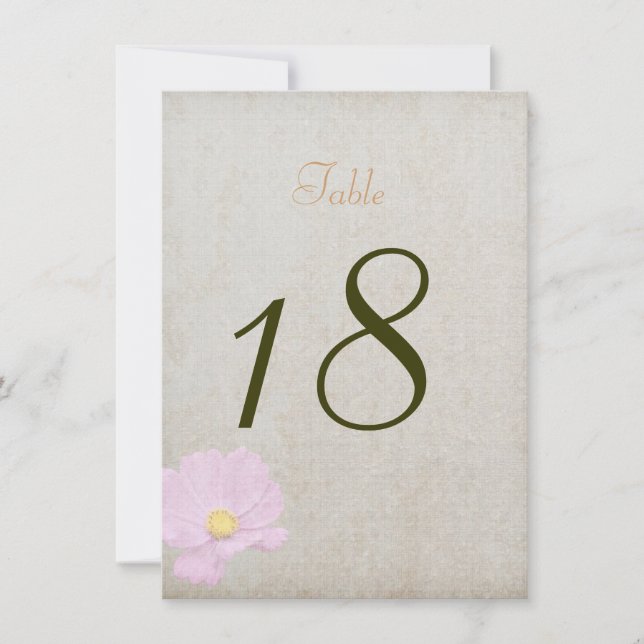 Tischnummer Card Vintag Paper Simple Wedding (Vorderseite)