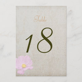 Tischnummer Card Vintag Paper Simple Wedding