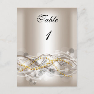Tischnummer Cards Creme White Gold