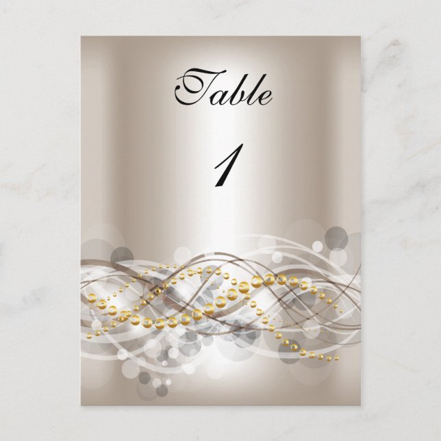 Tischnummer Cards Creme White Gold (Vorderseite)