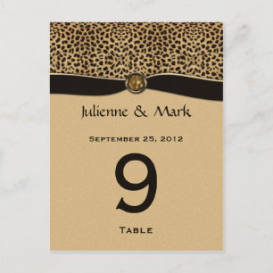 Tischnummer Cards Leopard Print IMITATS Ribbon Jew