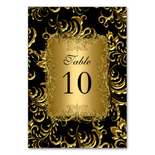 Tischnummer Cards Royal Black Gold