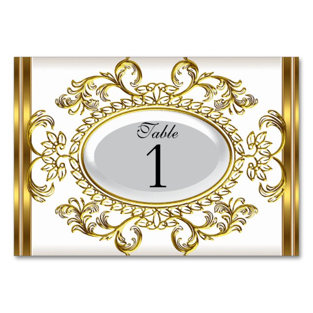 Tischnummer Cards Royal White Gold (Vorderseite)