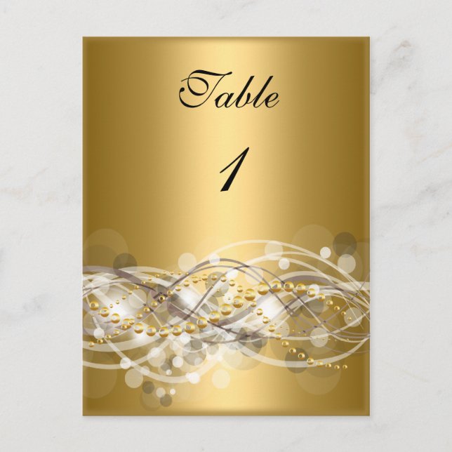 Tischnummer Cards White Gold (Vorderseite)