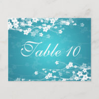 Tischnummer Cherry Blossom Blau