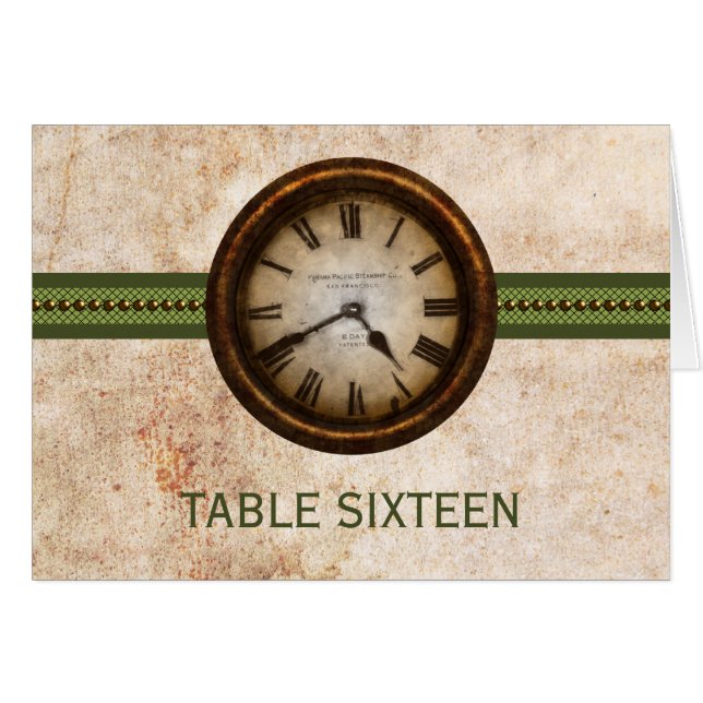 Tischnummer der antiken Uhr, grün (Vorderseite (Horizontal))