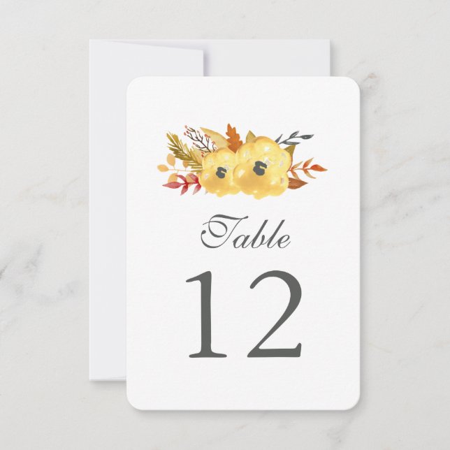 Tischnummer der Blume (Vorderseite)