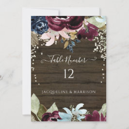 Tischnummer der Burgunder Seenflora