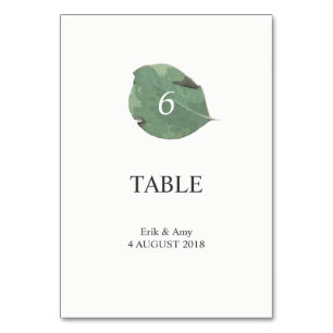 Tischnummer der Hochzeit von Wasserfarben