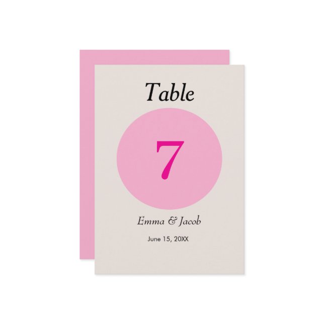 Tischnummer der Kirschblüte (Vorderseite/Rückseite Beispiel)