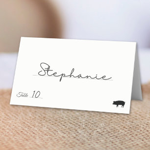 Tischnummer der Minimalistischen Schweinefleischer Platzkarte