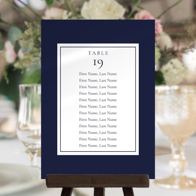 Tischnummer der Seekarte (Navy Blue Seating Chart Table Number)