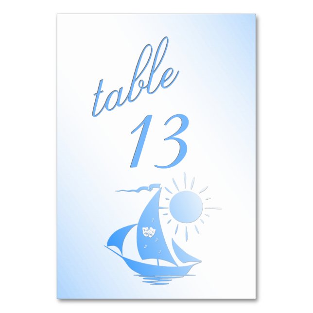 Tischnummer des Segeltheaters (Vorderseite)