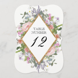 Tischnummer Elegante Rustikale Rose Gold