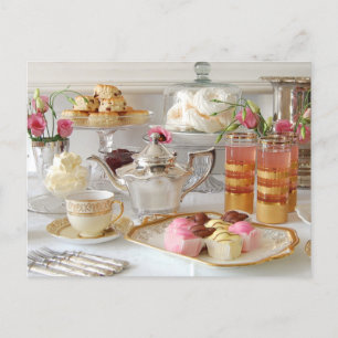 Tischnummer English Tea Postkarte