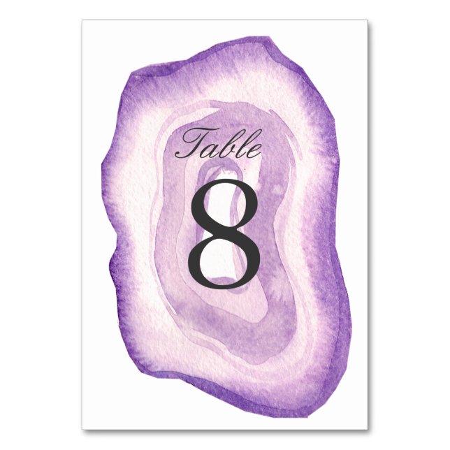 Tischnummer für Aquarellfarben | Lavendel (Vorderseite)