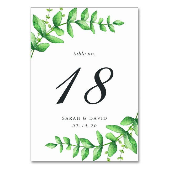 Tischnummer für Aquarellfolien (Vorderseite)